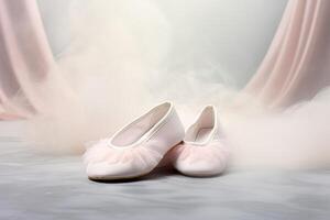 ai généré ballet pointe des chaussures Contexte. produire ai photo