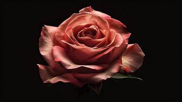 ai généré Stupéfiant panoramique photo capturer le beauté de une Célibataire Rose