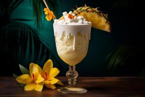 ai généré sucré pina colada cocktail. produire ai photo