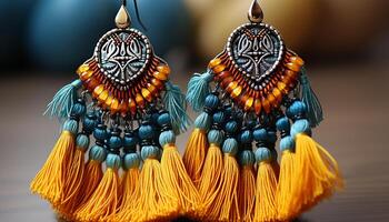 ai généré indigène culture fête vibrant couleurs, nature, et fleuri motifs généré par ai photo