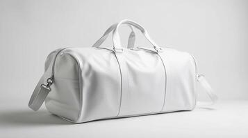 ai généré Vide blanc duffle sac maquette photo