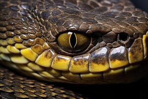 ai généré complexe phyton serpent fermer. produire ai photo