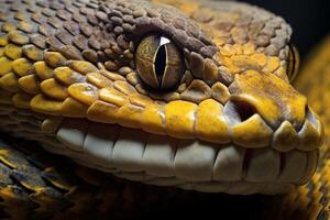 ai généré grand phyton serpent macro. produire ai photo