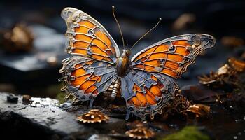 ai généré vibrant papillon dans la nature vitrines beauté et fragilité de été généré par ai photo