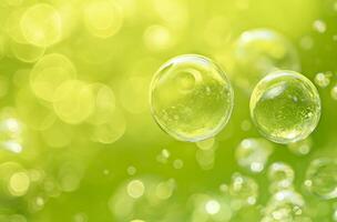ai généré transparent citron vert bulles Contexte photo