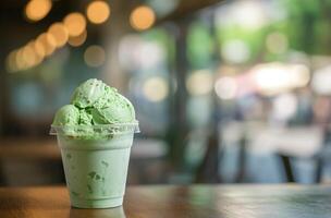 ai généré rafraîchissant menthe la glace crème photo