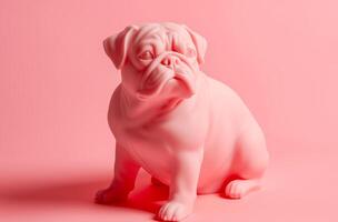 ai généré rose silicone bouledogue modèle photo