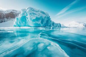 ai généré glacé paysage dans Groenland photo