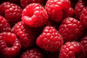 ai généré dense framboise buisson fermer. produire ai photo