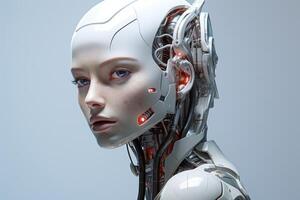 ai généré Avancée futuriste robot femme. produire ai photo