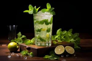 ai généré Frais Mojito vert boire. produire ai photo