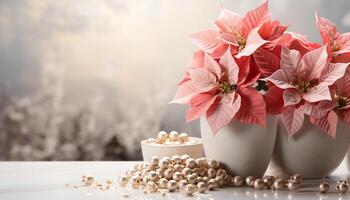 ai généré Frais fleur bouquet sur en bois table apporte la nature à l'intérieur généré par ai photo