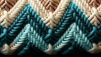 ai généré abstrait textile conception tricot laine, tissé fil de discussion, multi coloré broderie généré par ai photo