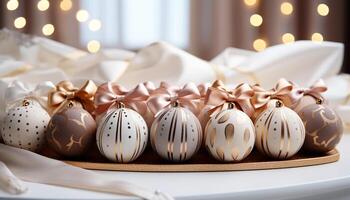 ai généré une luxueux banquet table avec une coloré dessert arrangement généré par ai photo