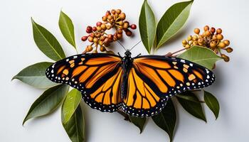ai généré le magnifique papillon mouches gracieusement, mettant en valeur vibrant couleurs dans la nature généré par ai photo