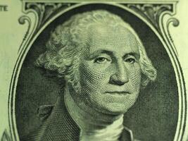 fermer de George Washington portrait sur un dollar facture photo