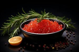 ai généré délectable rouge caviar. produire ai photo