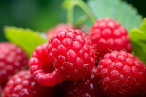 ai généré framboise buisson plante. produire ai photo