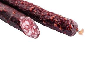 italien salami saucisse isolé sur blanc Contexte photo