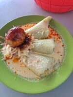 légume long avec noix de coco Lait sauce avec salé Oeuf côté plat photo