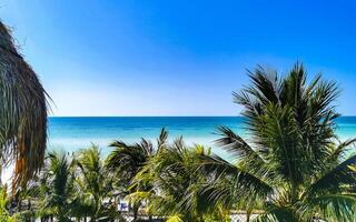 toit bar avec bassin plage panorama vue holbox île Mexique. photo