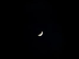 moitié lune dans une sans étoiles noir ciel photo