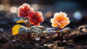 ai généré une vibrant bouquet de fleurs apporte l'amour à le Prairie généré par ai photo