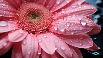 ai généré vibrant gerbera Marguerite fleur reflète beauté dans la nature humidité généré par ai photo