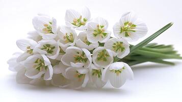 ai généré perce-neige fleur sur une blanc Contexte photo