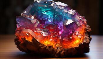 ai généré gemme collection vibrant, multi coloré, transparent des pierres éclat dans la nature généré par ai photo