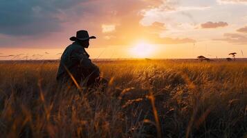 ai généré photographe capturer le d'or heure photo