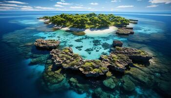 ai généré tropical littoral, turquoise eau, tranquille scène, sous-marin beauté généré par ai photo