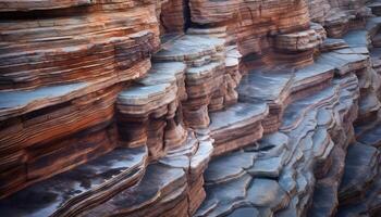 ai généré grès Roche formation érodé dans majestueux antilope canyon généré par ai photo