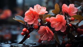 ai généré fraîcheur de la nature beauté dans une vibrant rose fleur généré par ai photo