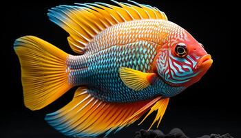 ai généré vibrant poisson nager dans coloré récif, mettant en valeur la nature beauté généré par ai photo