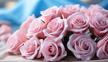 ai généré fraîcheur et beauté dans la nature une bouquet de rose fleurs généré par ai photo
