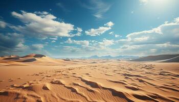 ai généré majestueux le sable dunes ondulation dans aride Afrique tranquille région sauvage généré par ai photo