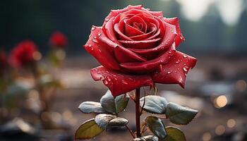 ai généré fraîcheur et beauté dans la nature une Célibataire fleur vibrant couleurs généré par ai photo