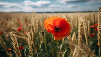 ai généré vibrant fleurs sauvages Floraison dans prairie, La peinture la nature coloré chef-d'oeuvre généré par ai photo