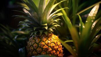 ai généré fraîcheur et douceur dans une tropical ananas généré par ai photo