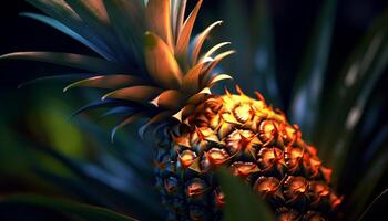 ai généré Frais ananas, la nature sucré et en bonne santé tropical délice généré par ai photo