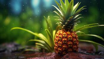 ai généré Frais ananas, la nature sucré et en bonne santé tropical délice généré par ai photo