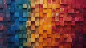 ai généré en bois blocs créer une vibrant et coloré arrière-plan, ai généré. photo