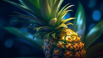 ai généré fraîcheur et vitalité dans une tropical ananas proche en haut généré par ai photo