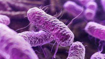 ai généré témoin le microscopique monde de probiotiques les bactéries dans le Humain estomac. ai généré. photo