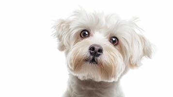 ai généré maltais chien portrait isolé sur blanc Contexte. national chien. photo