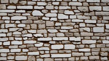 ai généré robuste texture de le mur, et le naturel, irrégulier formes de le des pierres, vieux mur Contexte. photo