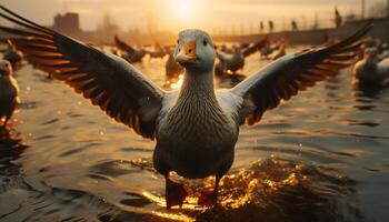 ai généré à plumes copains monter en flèche librement dans la nature beauté généré par ai photo