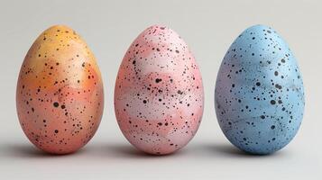 ai généré Pâques des œufs peint dans pastel couleurs. 3d illustration. photo