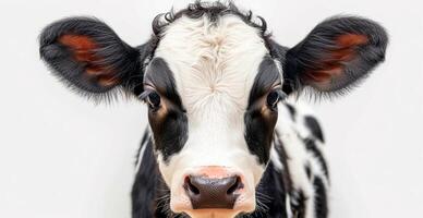 ai généré vache sur blanc isolé arrière-plan, veau - ai généré image photo